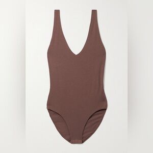 NWOT Skin Selene Organic Pima Cotton Bodysuit in Brown